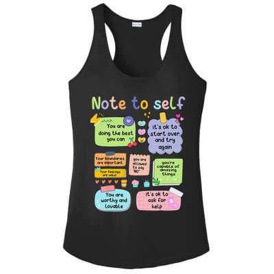 Mental Health Awareness Note To Self Positive Matters Ladies PosiCharge Competitor Racerback Tank