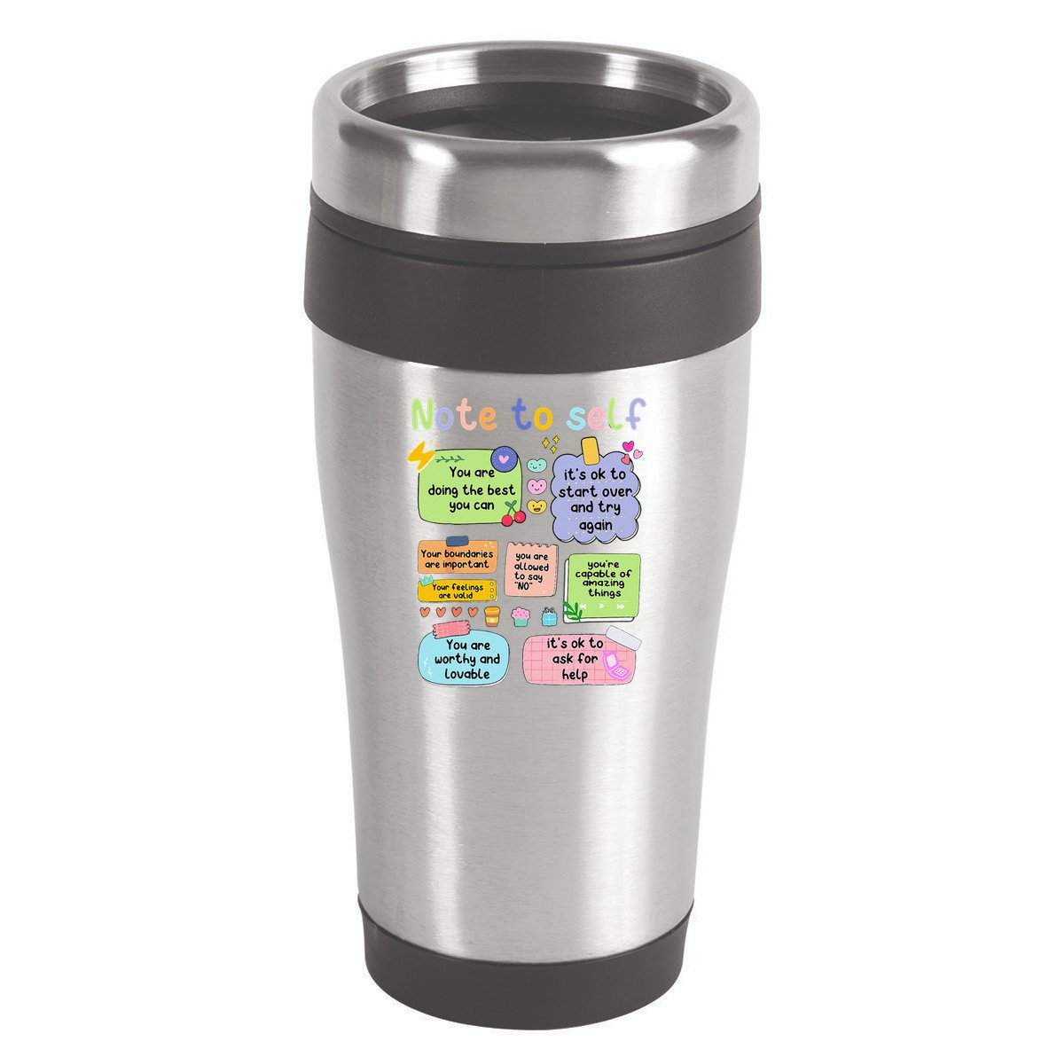 Mental Health Awareness Note To Self Positive Matters 16oz Travel Tumbler
