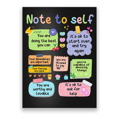 Mental Health Awareness Note To Self Positive Matters Poster
