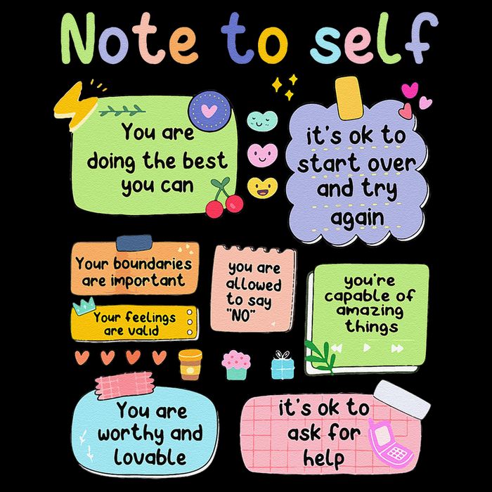 Mental Health Awareness Note To Self Positive Matters Poster