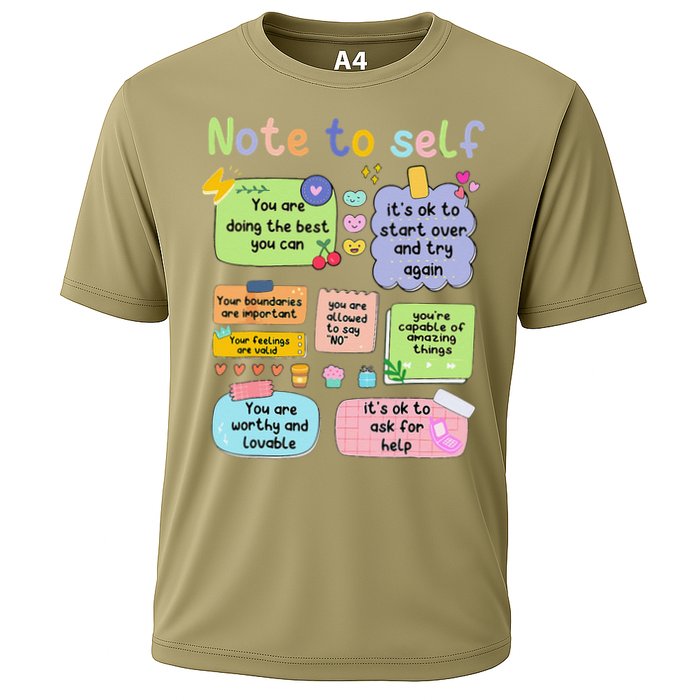 Mental Health Awareness Note To Self Positive Matters Cooling Performance Crew T-Shirt