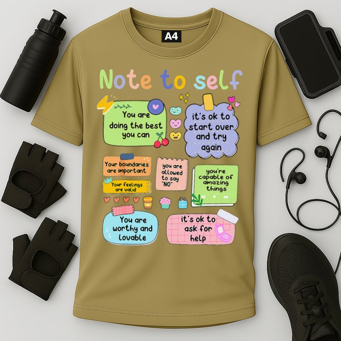 Mental Health Awareness Note To Self Positive Matters Cooling Performance Crew T-Shirt