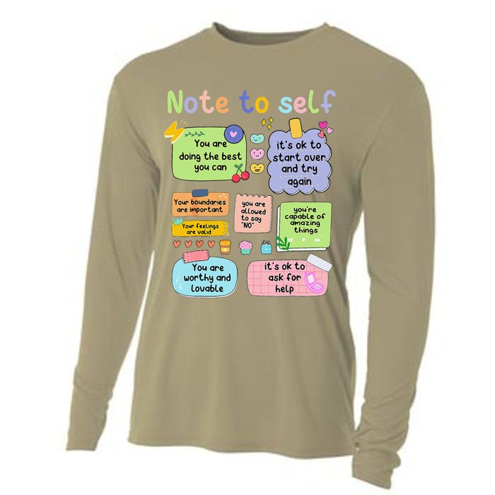 Mental Health Awareness Note To Self Positive Matters Cooling Performance Long Sleeve Crew