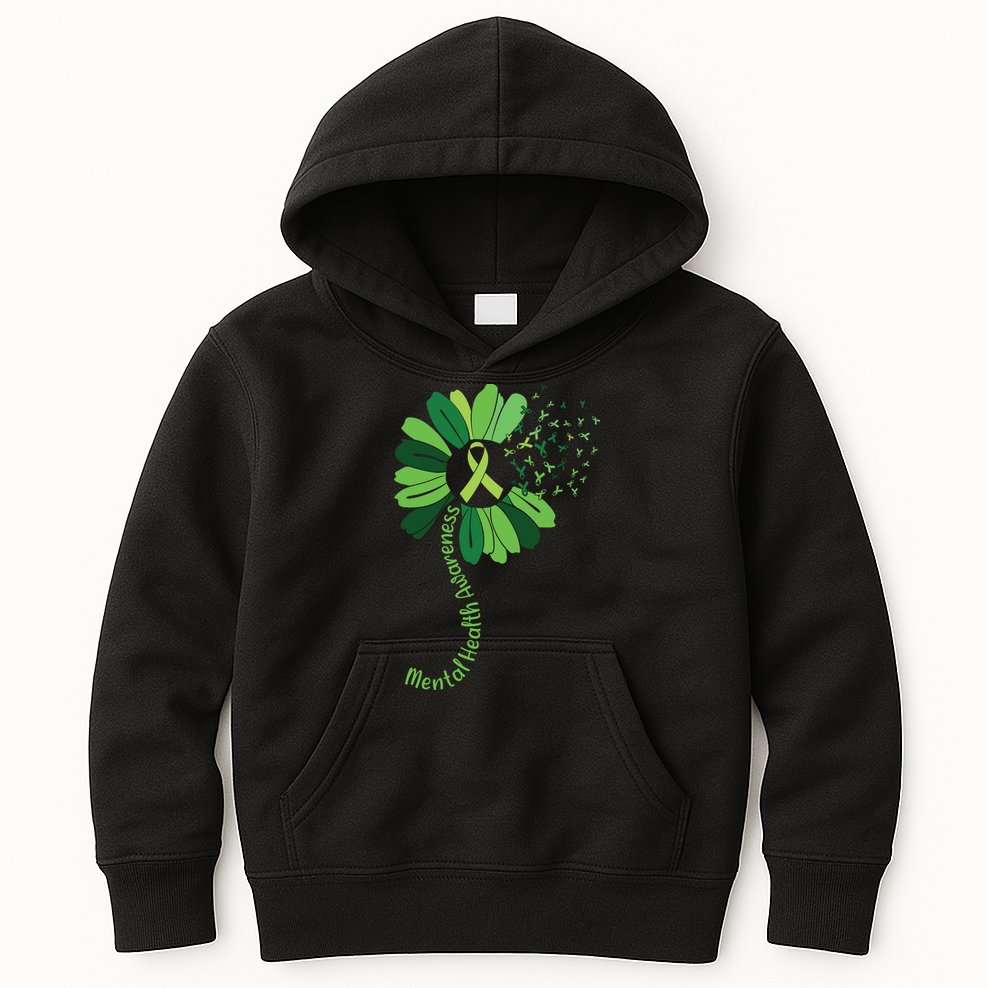 Mental Health Awareness Sunflower Kids Hoodie