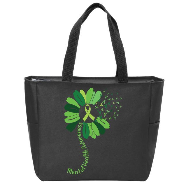 Mental Health Awareness Sunflower Zip Tote Bag