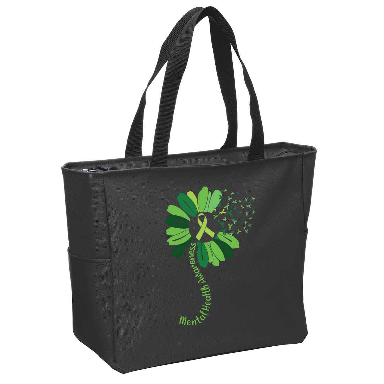 Mental Health Awareness Sunflower Zip Tote Bag