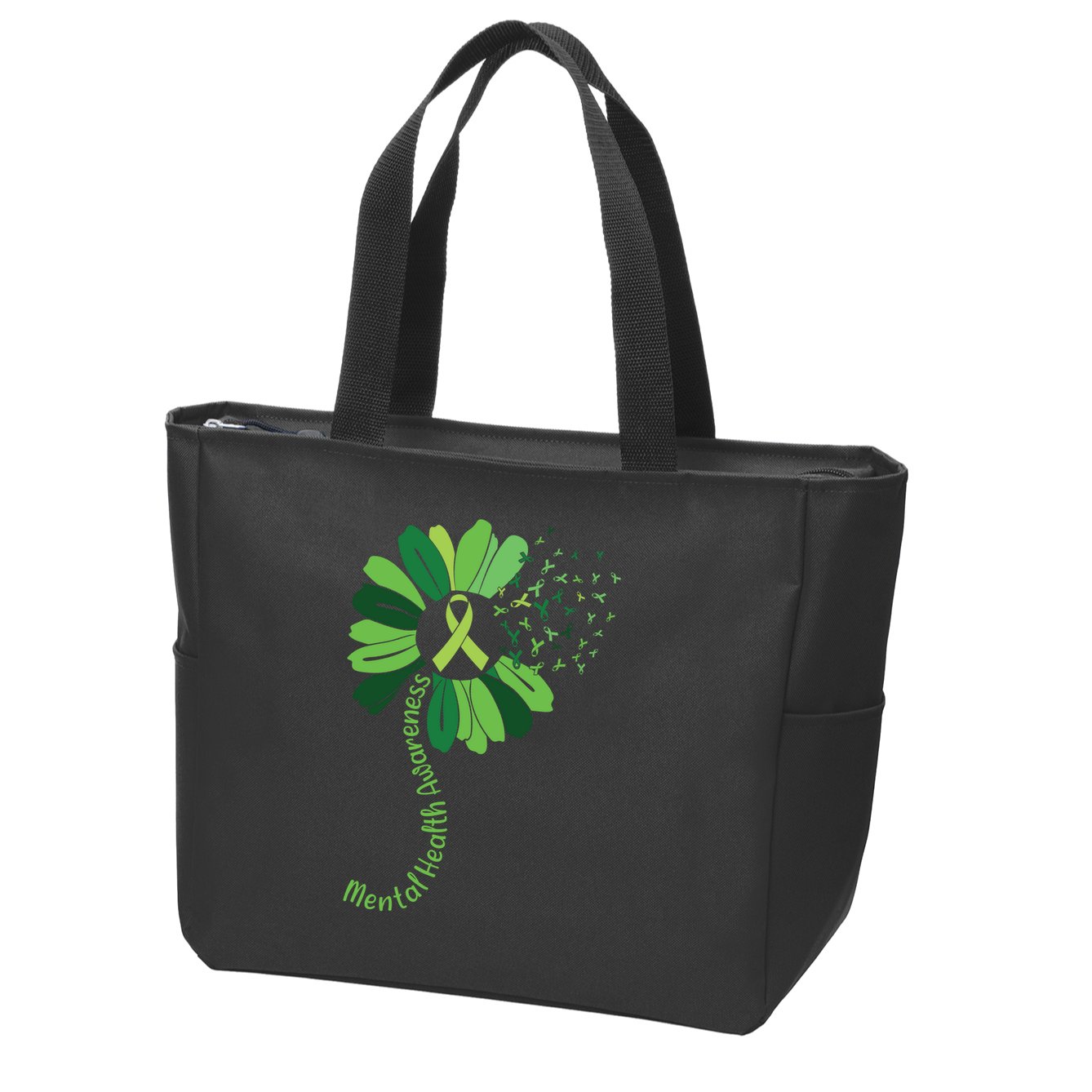 Mental Health Awareness Sunflower Zip Tote Bag