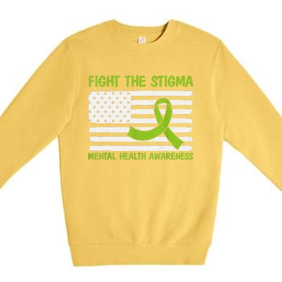 Mental Health Awareness Fight The Stigma Mental Health Premium Crewneck Sweatshirt