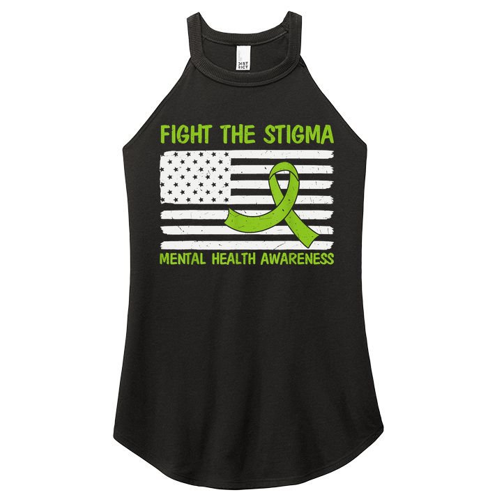 Mental Health Awareness Fight The Stigma Mental Health Women's Perfect Tri Rocker Tank