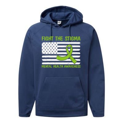 Mental Health Awareness Fight The Stigma Mental Health Performance Fleece Hoodie