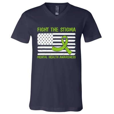 Mental Health Awareness Fight The Stigma Mental Health V-Neck T-Shirt