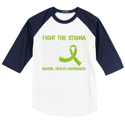 Mental Health Awareness Fight The Stigma Mental Health Baseball Sleeve Shirt