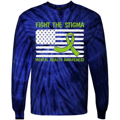 Mental Health Awareness Fight The Stigma Mental Health Tie-Dye Long Sleeve Shirt