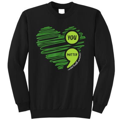 Mental Health Awareness Heart Wear Green For Mental Health Sweatshirt