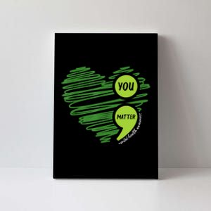 Mental Health Awareness Heart Wear Green For Mental Health Canvas