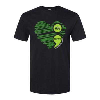 Mental Health Awareness Heart Wear Green For Mental Health Softstyle® CVC T-Shirt