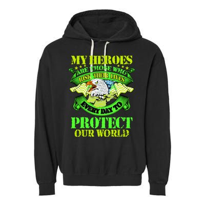My Heroes Are Those Who Veteran Garment-Dyed Fleece Hoodie