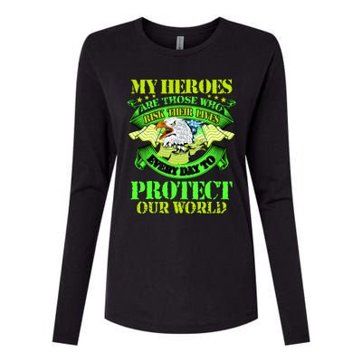 My Heroes Are Those Who Veteran Womens Cotton Relaxed Long Sleeve T-Shirt