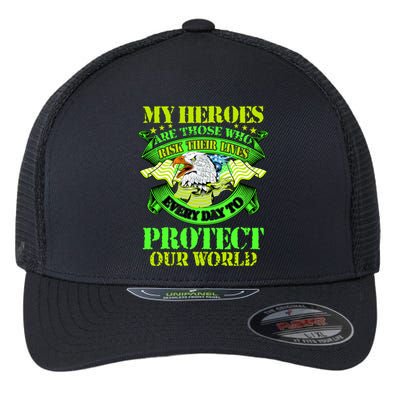 My Heroes Are Those Who Veteran Flexfit Unipanel Trucker Cap