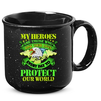 My Heroes Are Those Who Veteran 15oz Campfire Ceramic Mug
