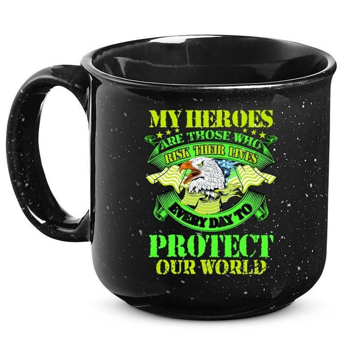 My Heroes Are Those Who Veteran 15oz Campfire Ceramic Mug