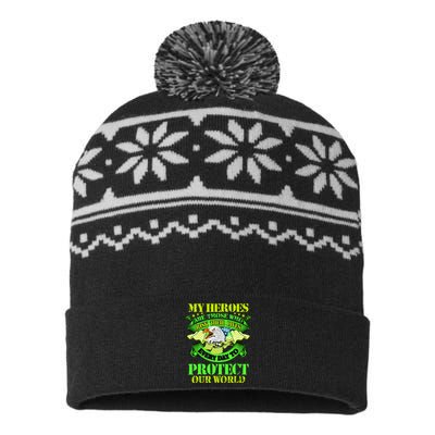 My Heroes Are Those Who Veteran USA-Made Snowflake Beanie