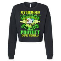 My Heroes Are Those Who Veteran Cropped Pullover Crew