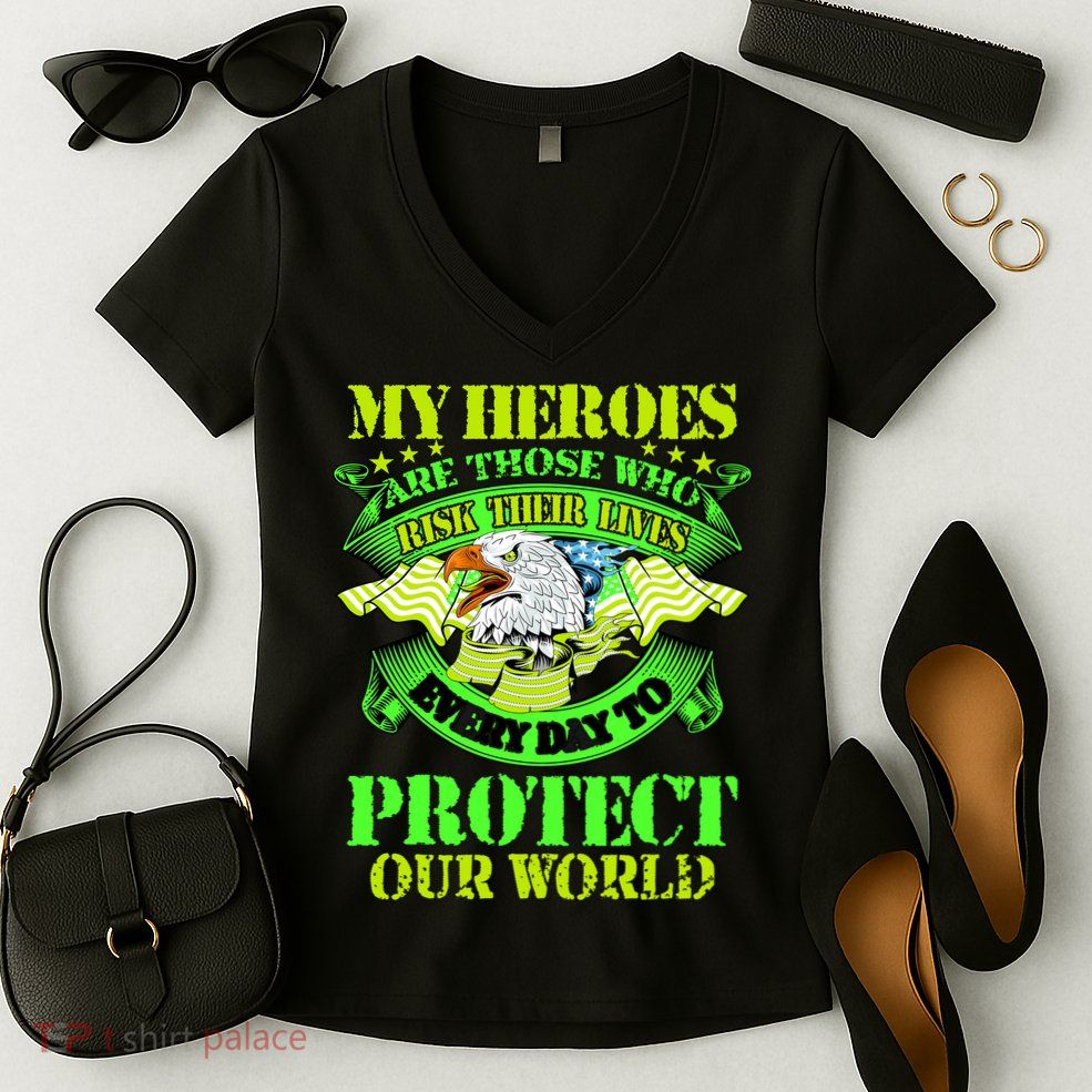 My Heroes Are Those Who Veteran Women's V-Neck T-Shirt