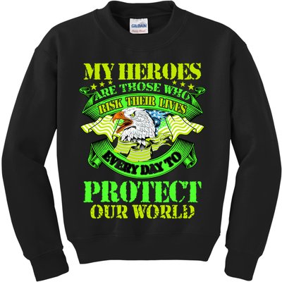 My Heroes Are Those Who Veteran Kids Sweatshirt