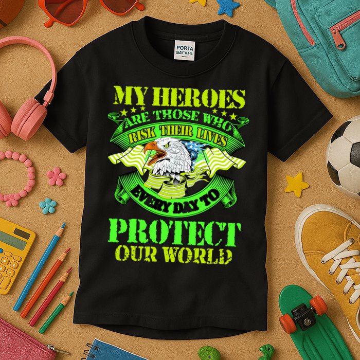 My Heroes Are Those Who Veteran Kids T-Shirt