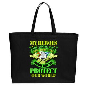 My Heroes Are Those Who Veteran Cotton Canvas Jumbo Tote