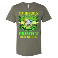 My Heroes Are Those Who Veteran V-Neck T-Shirt