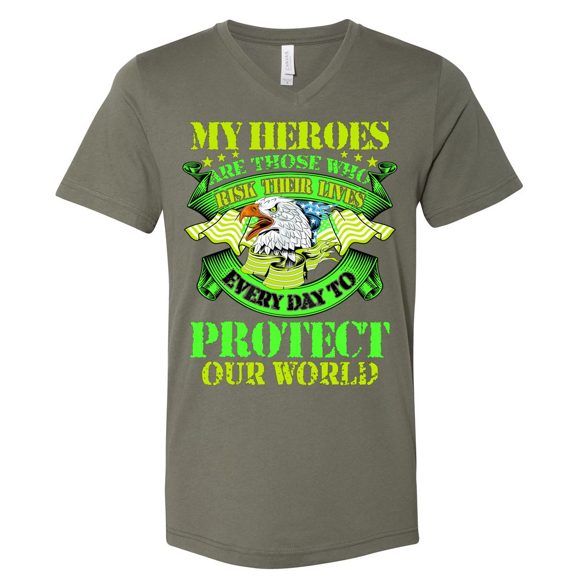My Heroes Are Those Who Veteran V-Neck T-Shirt