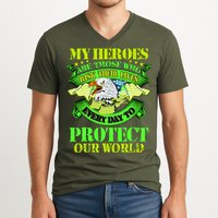 My Heroes Are Those Who Veteran V-Neck T-Shirt
