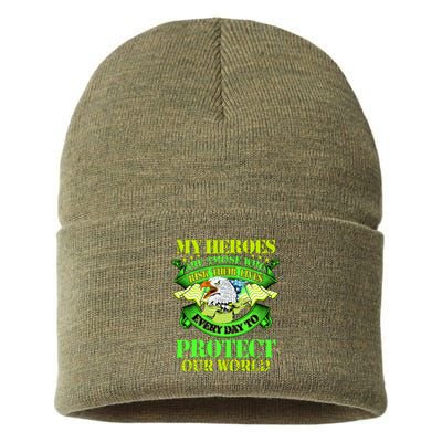 My Heroes Are Those Who Veteran Sustainable Knit Beanie