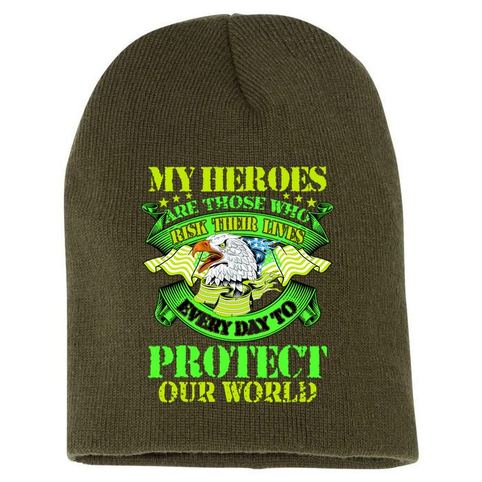 My Heroes Are Those Who Veteran Short Acrylic Beanie