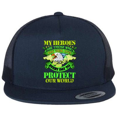 My Heroes Are Those Who Veteran Flat Bill Trucker Hat