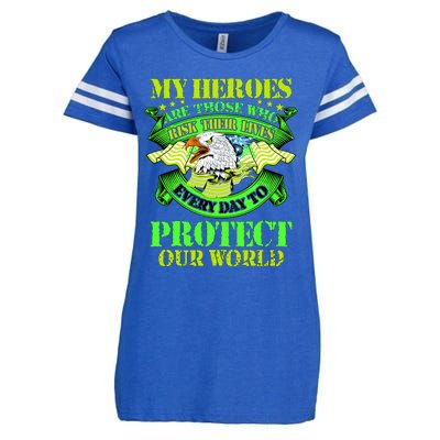 My Heroes Are Those Who Veteran Enza Ladies Jersey Football T-Shirt