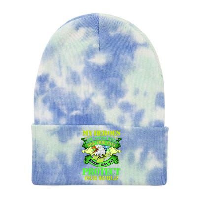 My Heroes Are Those Who Veteran Tie Dye 12in Knit Beanie