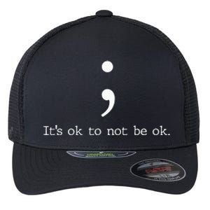 Mental Health Awareness Semicolon Flexfit Unipanel Trucker Cap