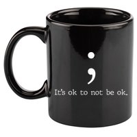Mental Health Awareness Semicolon 11oz C Handle Ceramic Mug