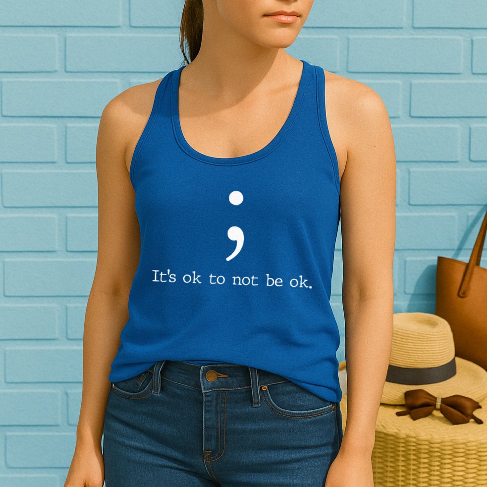 Mental Health Awareness Semicolon Womens Tank Top