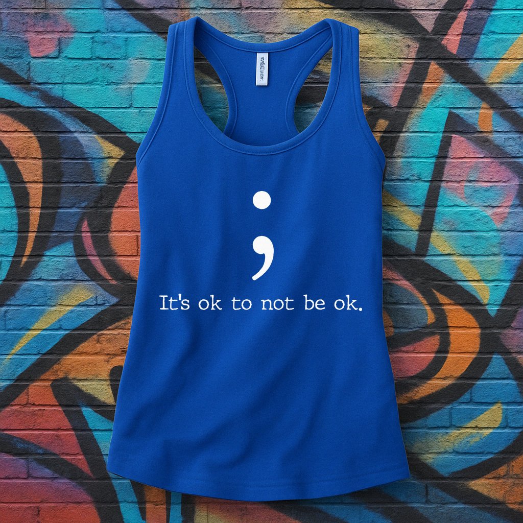 Mental Health Awareness Semicolon Womens Tank Top