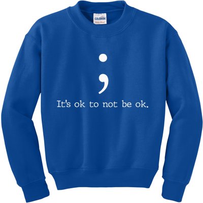 Mental Health Awareness Semicolon Kids Sweatshirt