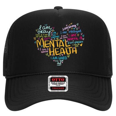 Mental Health Awareness Gifts Depression High Crown Mesh Back Trucker Hat