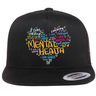 Mental Health Awareness Gifts Depression Flat Bill Trucker Hat