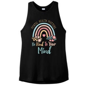 Mental Health Awareness Month Be Kind To Your Mind Positive Gift Ladies PosiCharge Tri-Blend Wicking Tank