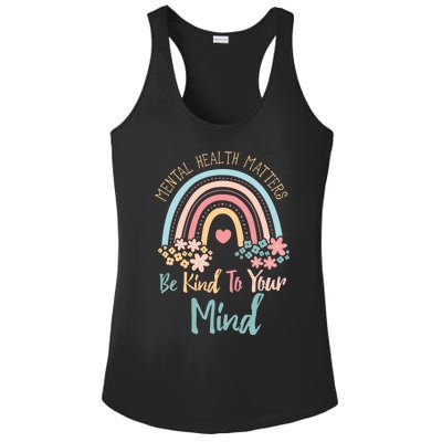 Mental Health Awareness Month Be Kind To Your Mind Positive Gift Ladies PosiCharge Competitor Racerback Tank