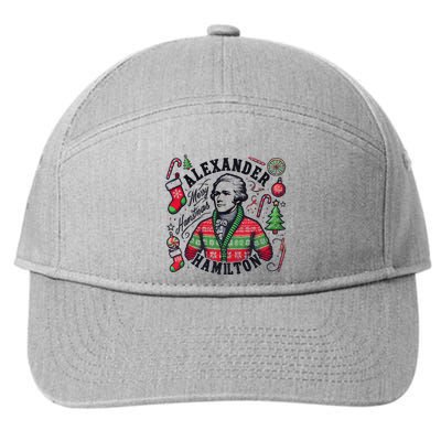 Merry Hamistmas Alexander Hamilton Ugly Christmas Sweater Merry Xmas Funny 7-Panel Snapback Hat