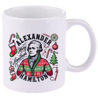 Merry Hamistmas Alexander Hamilton Ugly Christmas Sweater Merry Xmas Funny 11oz C Handle Ceramic Mug